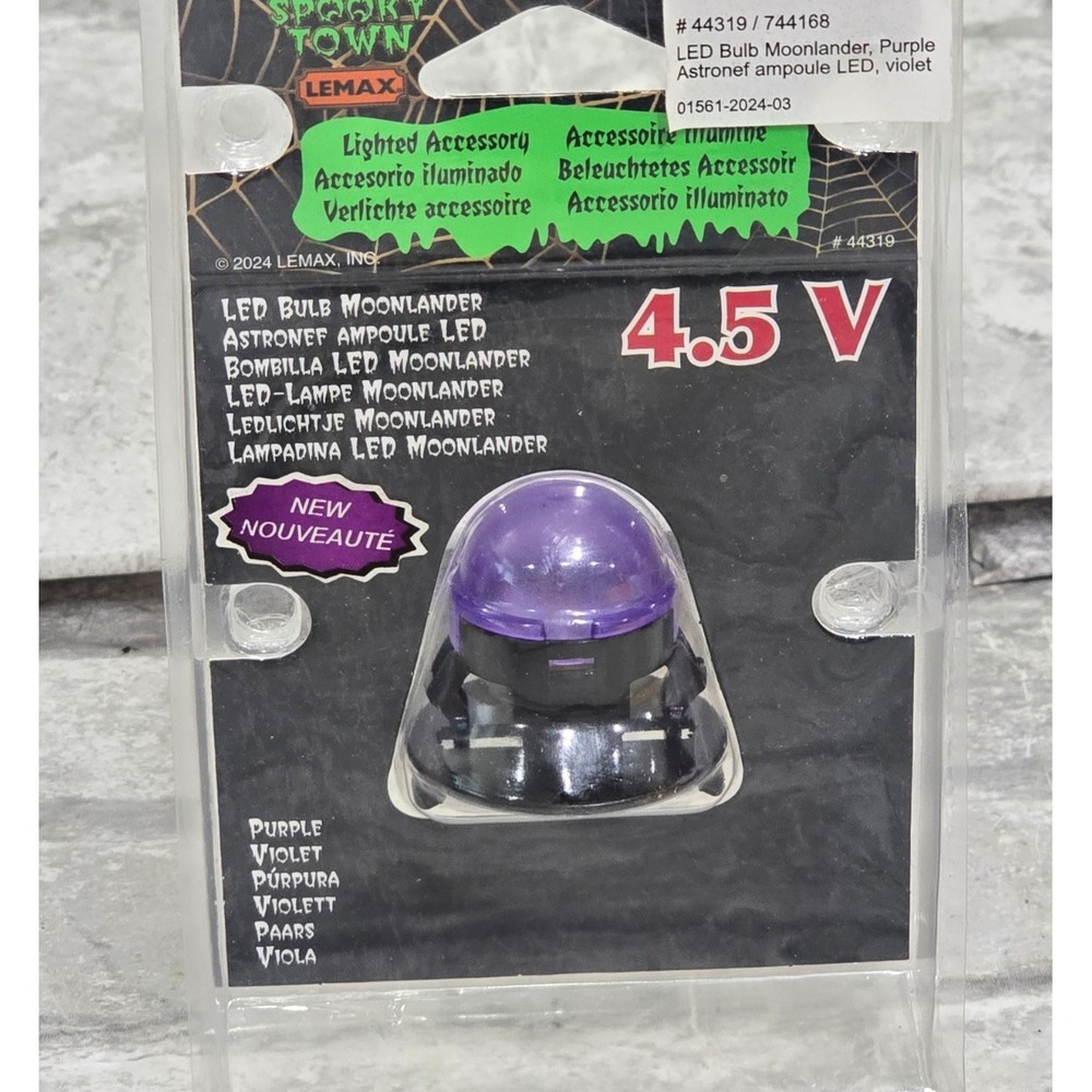 Lemax Spooky Town #44319 LED Bulb Purple MOONLANDER  4.5V Lighted Accessory